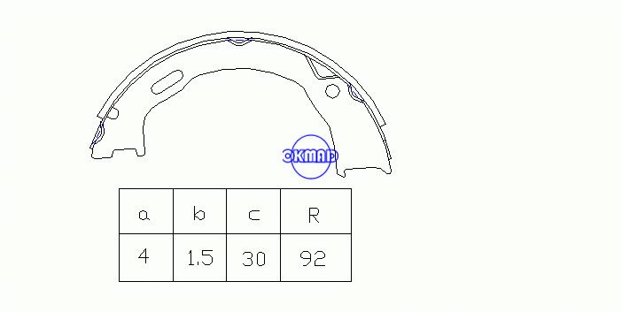 JEEP CHEROKEE WRANGLER Ford CROWN VICTORIA EXPLORER Lincoln TOWN Mercury MOUNTAINEER Sapatas de freio a tambor FMSI: 1484-S745 1484-S862 OEM: 05093390AA, OK-BS310